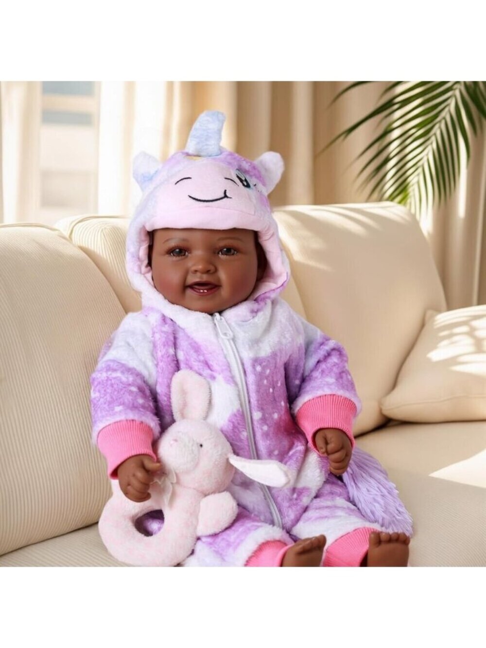 🆕17In Realistic Newborn Black Girl Baby Dolls with Clothes and Accessories